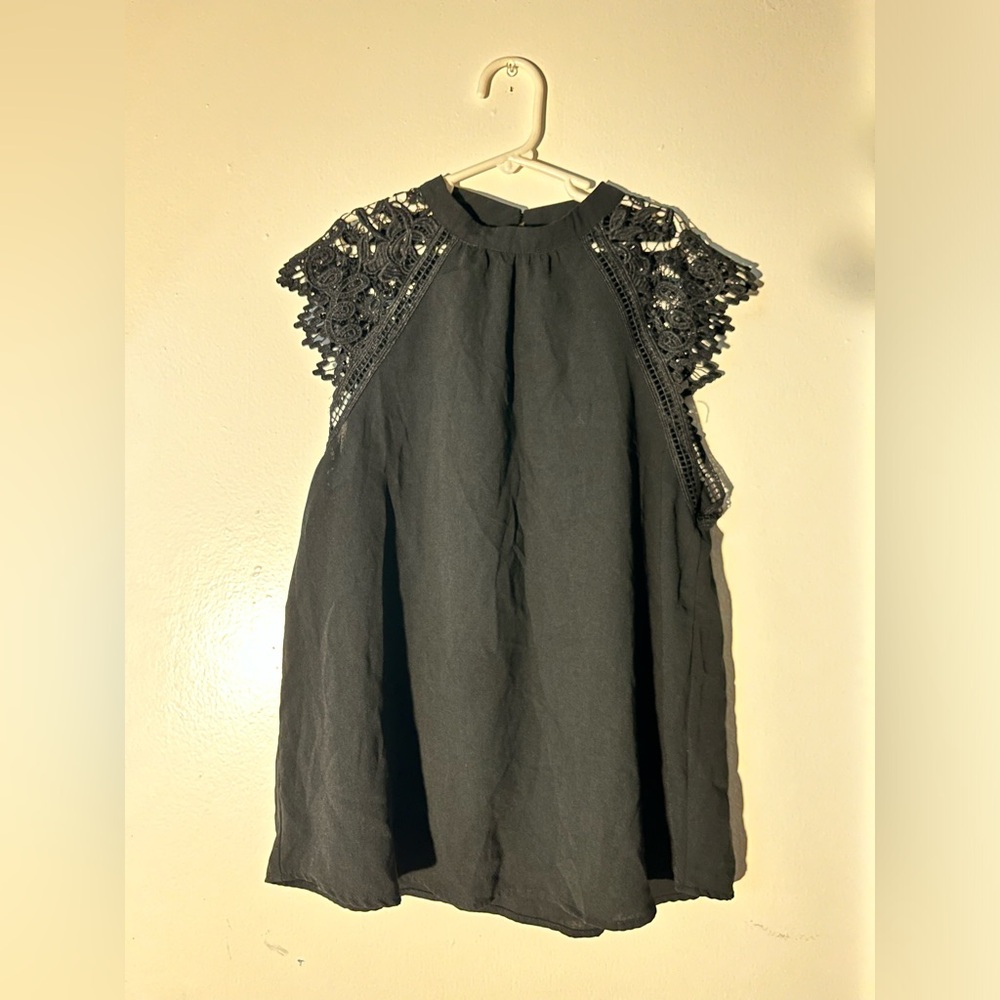 Black lace sleeve top